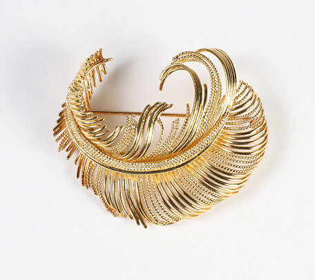 Tiffany & Co. 18k Yellow Gold Feather Brooch