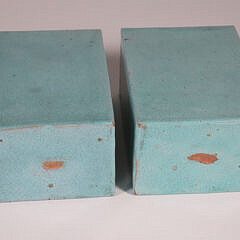 Pair of Chinese Export Aqua Green Crackle-Glazed “Brick” Flower Vases