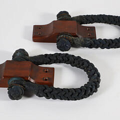 Pair of Vintage Tarred Ropework Beckets