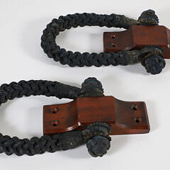 Pair of Vintage Tarred Ropework Beckets