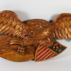 Louisburg Style Patriotic Eagle Giltwood Wall Plaque, circa 1950