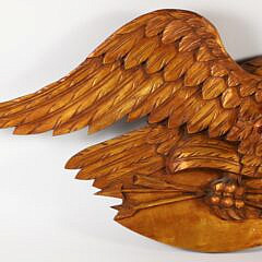 Richard Orr Carved Louisburg Style Patriotic Eagle Giltwood Wall Plaque, circa 1950