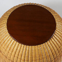 Bill and Judy Sayle Round Open Swing Handle Bushel Basket circa 1989