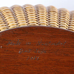 Bill and Judy Sayle Round Open Swing Handle Bushel Basket circa 1989