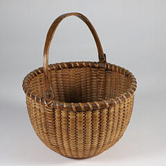 Lucy Starbuck’s Antique Round Nantucket Lightship Basket, circa 1870s