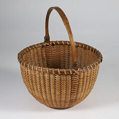 Lucy Starbuck’s Antique Round Nantucket Lightship Basket, circa 1870s