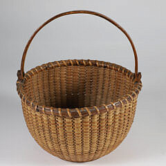 Lucy Starbuck’s Antique Round Nantucket Lightship Basket, circa 1870s