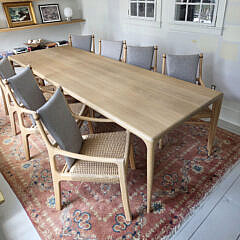 Set of Eight Morning Works Hand Crafted Highback Dining Chairs