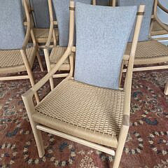 Set of Eight Morning Works Hand Crafted Highback Dining Chairs