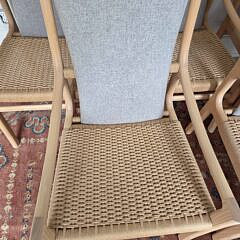 Set of Eight Morning Works Hand Crafted Highback Dining Chairs