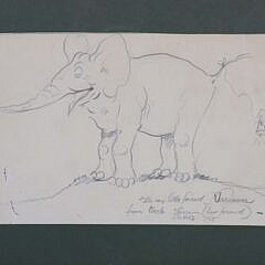 Tony Sarg Pencil Drawing of an Elephant