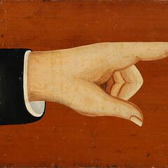 Antique Painted Pointing Finger Plaque