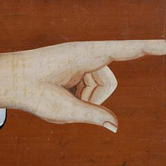 Antique Painted Pointing Finger Plaque