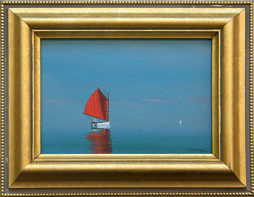 2-5721 Robert Stark Red Sail Calm Waters A IMG_1171