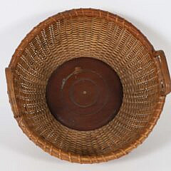 Mitchell Ray Round Nantucket Sewing Basket with Carved Heart Handles