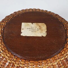 Mitchell Ray Round Nantucket Sewing Basket with Carved Heart Handles