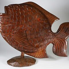 Jamaican Carved Fish Sculpture Signed Ray Skippy circa 2000
