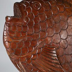 Jamaican Carved Fish Sculpture Signed Ray Skippy circa 2000