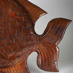 Jamaican Carved Fish Sculpture Signed Ray Skippy circa 2000