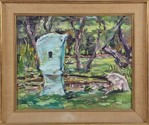 Andrew Shunney (1916-1978) "Beach Chair" Oil on Linen