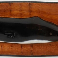 Vintage Carved and Painted Folk Art Sperm Whale Plaque, Mid 20th Century