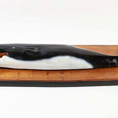 Vintage Carved and Painted Folk Art Sperm Whale Plaque, Mid 20th Century