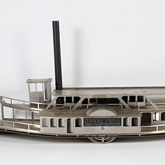 Mid Century Modern Half Hull Model of the Onalinda Sidewheel Ferry