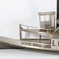 Mid Century Modern Half Hull Model of the Onalinda Sidewheel Ferry