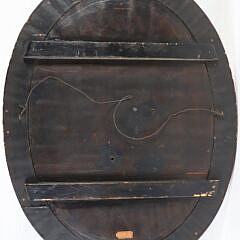 Chinese Oval Lacquer, Carved Mother of Pearl Eagle Plaque, 19th Century