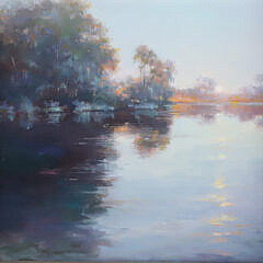 Arnold Desmarais Oil on Masonite “Quite Inlet”