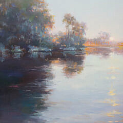 Arnold Desmarais Oil on Masonite “Quite Inlet”
