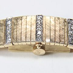 Jean Claud Vintage 14k Gold and Diamond Ladies Wristwatch