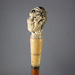 Massive Japanese Erotic Grip Walking Stick, 19th Century