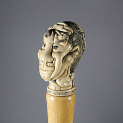 Massive Japanese Erotic Grip Walking Stick, 19th Century