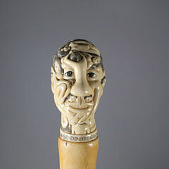 Massive Japanese Erotic Grip Walking Stick, 19th Century
