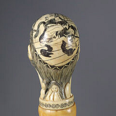 Massive Japanese Erotic Grip Walking Stick, 19th Century