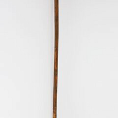 Carved Horn Alligator Tugging on Child’s Coattails Cane, 19th Century