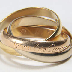 Vintage "Les Must de Cartier" 18k Gold Trinity Ring