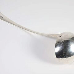 George III Irish Sterling Silver Soup Ladle, James Salter, Dublin, 1800