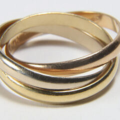 Vintage Cartier 18k Gold Trinity Ring, 2.5mm