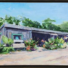 Erika C. Scully Oil on Board "Moors End Farm Stand"