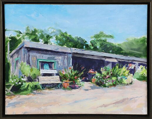Erika C. Scully Oil on Board "Moors End Farm Stand"