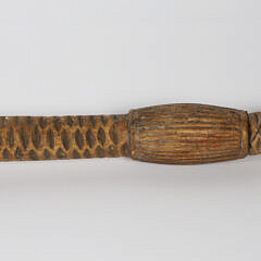 Carved Foo Lion Grip Walking Stick, 19th Century