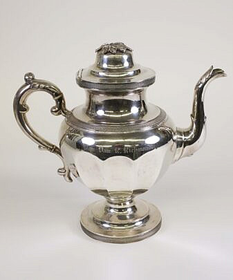 American Coin Silver Coffee Pot, Mulford Wendell & Co. Albany, New York