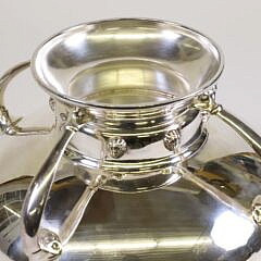 George V Sterling Silver Footed Art Decor Style Four-Handle Bowl, by Elkington & Co. Ltd, London, circa 1920