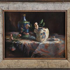 Dee Macy Oil on Canvas "Chinese Table Top Still Life"