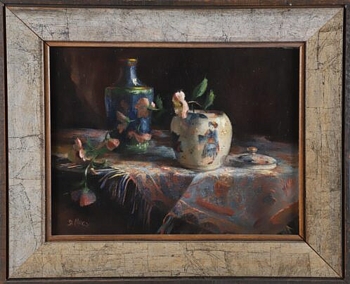 Dee Macy Oil on Canvas "Chinese Table Top Still Life"