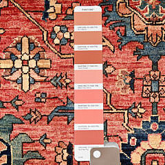 Rose Red Heriz Vegetable Dyed Hand Knotted Wool Oriental Runner