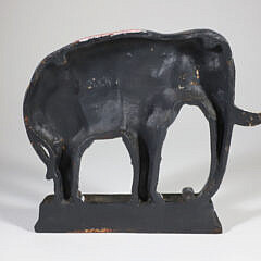 Vintage Cast Iron Painted Elephant Doorstop