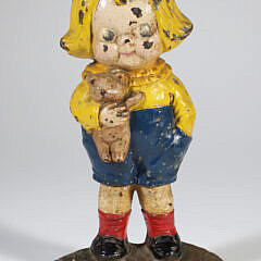 Cast Iron Painted Antique Hubley Doorstop "Bobby Blake"